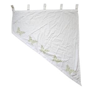 Martha Stewart White Curtain with Green Butterfly Design